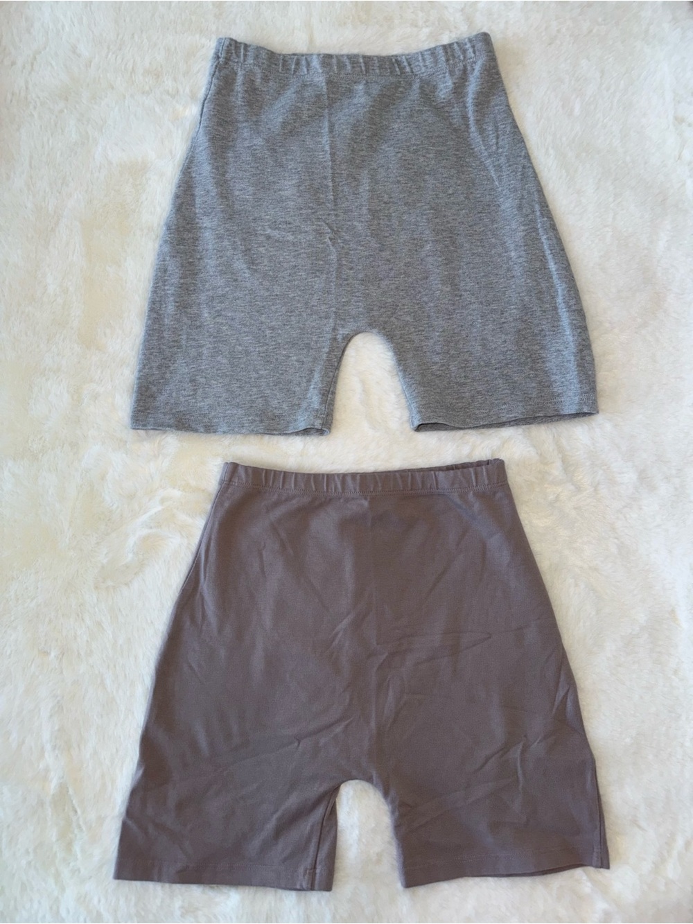 Brandy Melville Biker Shorts Set of 2 Grey & Mauve OS 🩶💜
